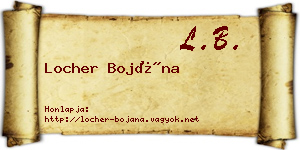 Locher Bojána névjegykártya
